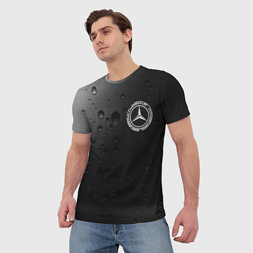 Мужская футболка MERCEDES - Капли / 3D-принт – фото 3