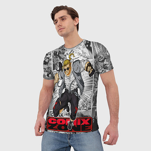 Мужская футболка Gray comix / 3D-принт – фото 3