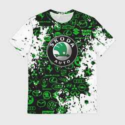 Футболка мужская Skoda брызги красок, цвет: 3D-принт