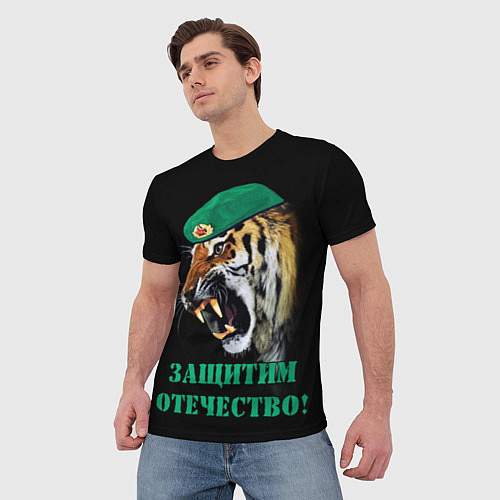Мужская футболка Пограничный тигр Border tiger / 3D-принт – фото 3