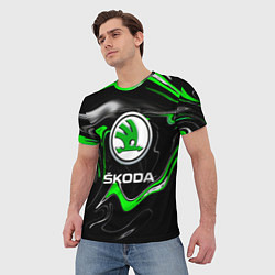 Футболка мужская Skoda: Auto Logo, цвет: 3D-принт — фото 2