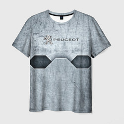 Футболка мужская Peugeot металл, цвет: 3D-принт