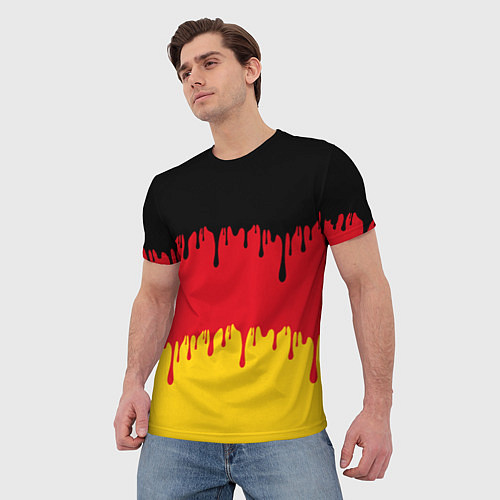 Мужская футболка Флаг Германии потёки / 3D-принт – фото 3