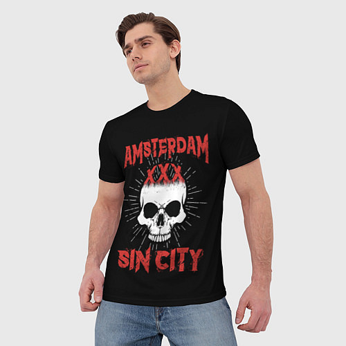 Мужская футболка AMSTERDAM Амстердам / 3D-принт – фото 3