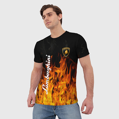Мужская футболка Lamborghini пламя огня / 3D-принт – фото 3