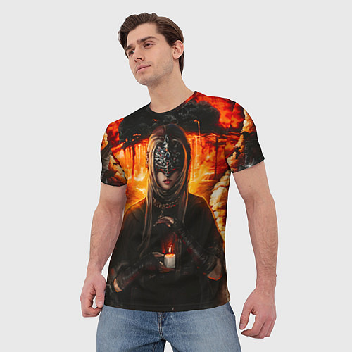 Мужская футболка FIRE KEEPER Dark SOULS III Дарк соулс / 3D-принт – фото 3