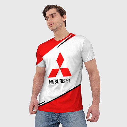 Мужская футболка Mitsubishi Logo Geometry / 3D-принт – фото 3