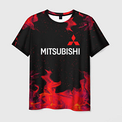 Футболка мужская Mitsubishi пламя огня, цвет: 3D-принт