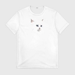 Футболка мужская Белый незаметный кот, цвет: 3D-принт
