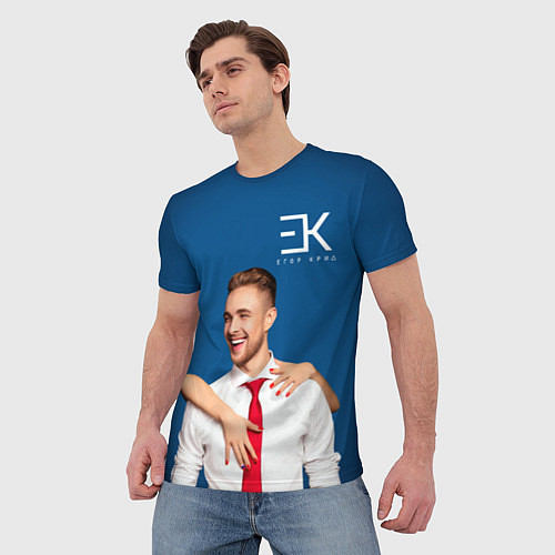 Мужская футболка Егор Крид: Обнимашки / 3D-принт – фото 3
