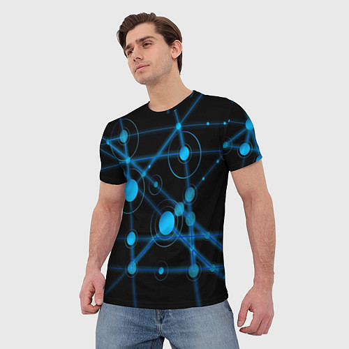 Мужская футболка Круги на линиях / 3D-принт – фото 3