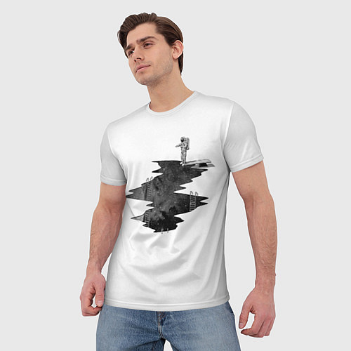 Мужская футболка Шаг в бесконечную бездну / 3D-принт – фото 3