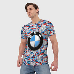 Футболка мужская BMW M PATTERN LOGO, цвет: 3D-принт — фото 2
