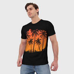 Футболка мужская Пальмы на пляже, цвет: 3D-принт — фото 2