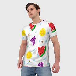 Футболка мужская Пиксельные фрукты, цвет: 3D-принт — фото 2
