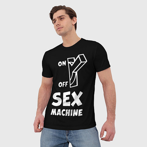 Мужская футболка SEX MACHINE Секс Машина / 3D-принт – фото 3