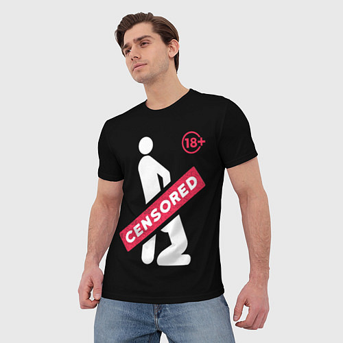 Мужская футболка CENCORED / 3D-принт – фото 3