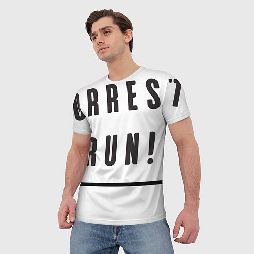 Мужская футболка Run! forrest! run! Форест Гамп / 3D-принт – фото 3