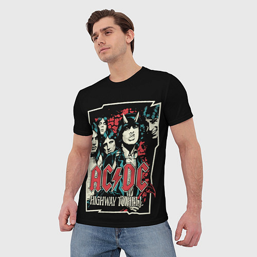 Мужская футболка AC DC Рок / 3D-принт – фото 3