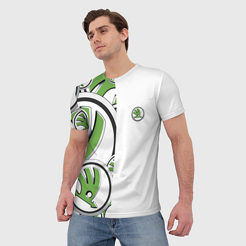 Мужская футболка Skoda Half Pattern Logo / 3D-принт – фото 3