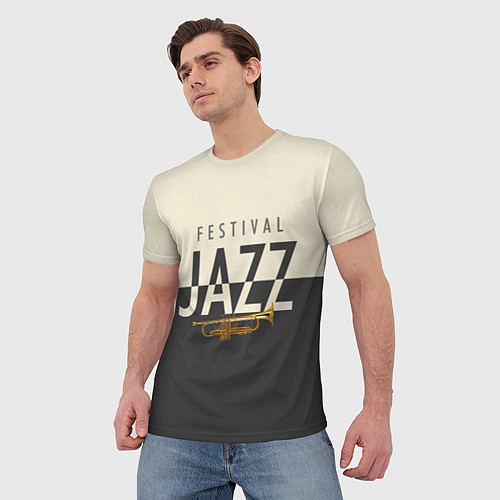 Мужская футболка JAZZ FESTIVAL / 3D-принт – фото 3