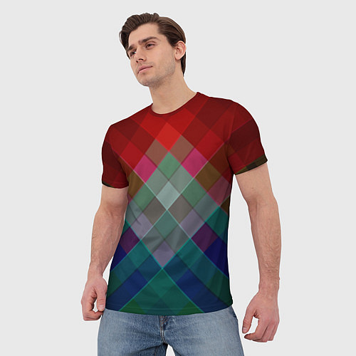 Мужская футболка Геометрический современный узор / 3D-принт – фото 3
