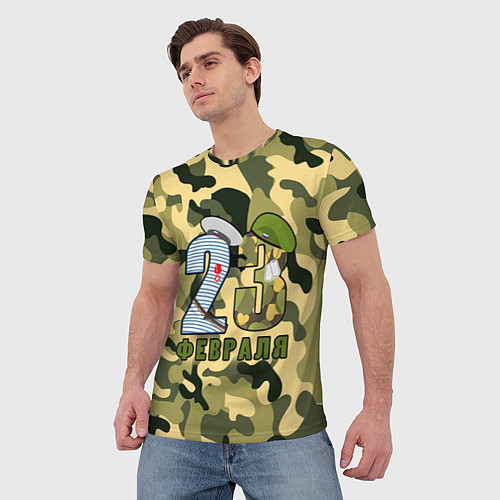 Мужская футболка Сильные подарки ко Дню Защитника Отечества / 3D-принт – фото 3