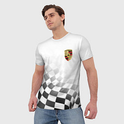 Футболка мужская Porsche Порше Финишный флаг, цвет: 3D-принт — фото 2