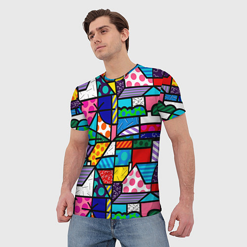 Мужская футболка Ромеро Бритто красочный узор / 3D-принт – фото 3