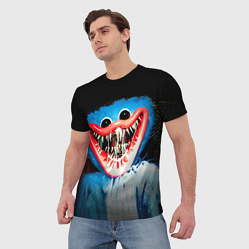 Мужская футболка Зубастый Хаги Ваги Скример Паппи Плейтайм / 3D-принт – фото 3