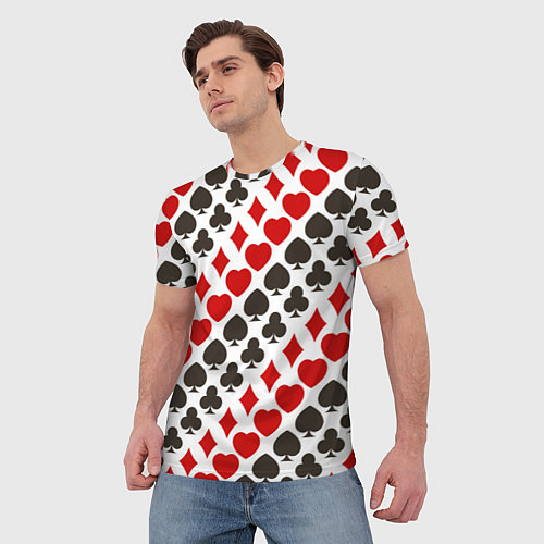 Мужская футболка Карточные Масти Card Suits / 3D-принт – фото 3