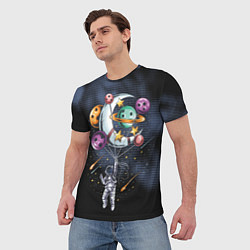 Футболка мужская Космонавт на шарах из планет, цвет: 3D-принт — фото 2