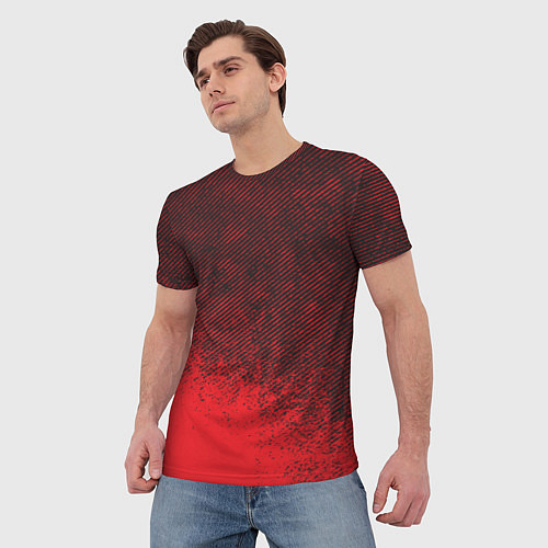 Мужская футболка RED GRUNGE SPORT GRUNGE / 3D-принт – фото 3