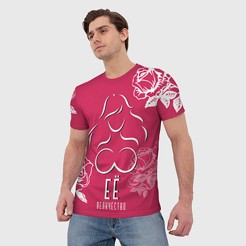 Мужская футболка Её величество Розы / 3D-принт – фото 3