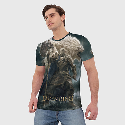 Мужская футболка Годфри и лев Elden Ring / 3D-принт – фото 3