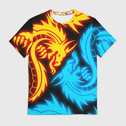 Футболка мужская НЕОНОВЫЕ ДРАКОНЫ NEON DRAGONS, цвет: 3D-принт