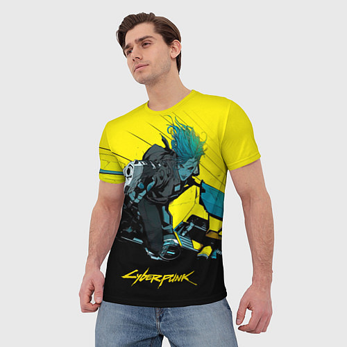 Мужская футболка Vi Ви на мотоцикле cyberpunk 2077 / 3D-принт – фото 3