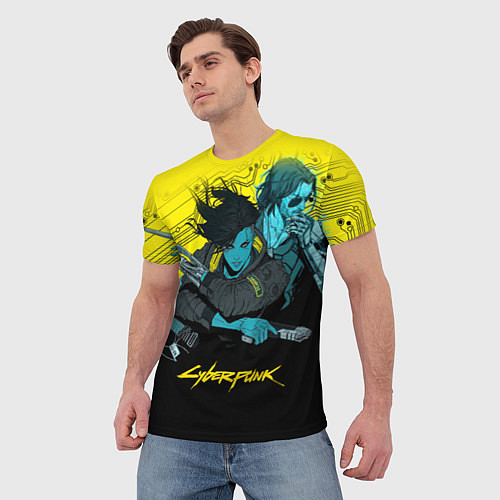Мужская футболка Ви и Джонни Cyberpunk 2077 Vi johnny / 3D-принт – фото 3
