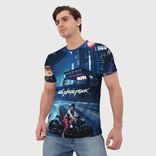 Мужская футболка Vi на мото Cyberpunk 2077 / 3D-принт – фото 3