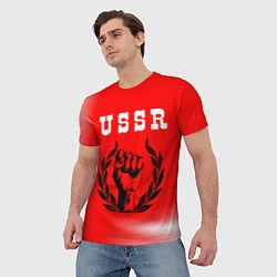 Футболка мужская USSR - КУЛАК Космос, цвет: 3D-принт — фото 2