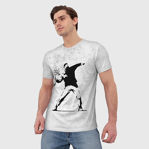 Мужская футболка BANKSY БУНТ RIOT БЭНКСИ / 3D-принт – фото 3