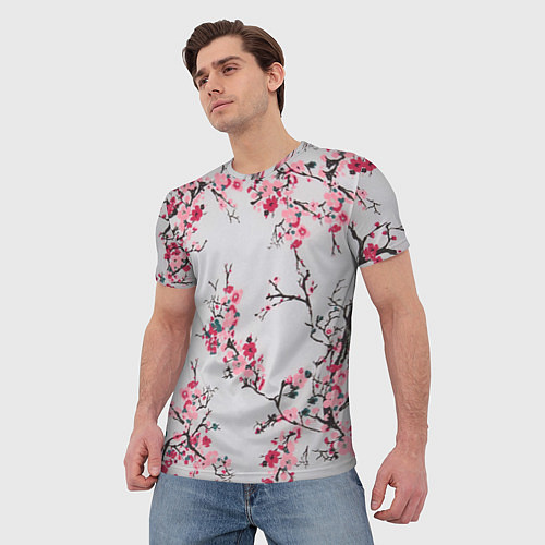 Мужская футболка Цветущие ветви / 3D-принт – фото 3