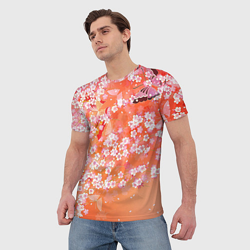 Мужская футболка Весенняя волна / 3D-принт – фото 3
