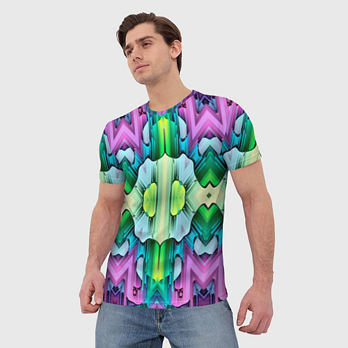Мужская футболка Калейдоскоп паттерн / 3D-принт – фото 3