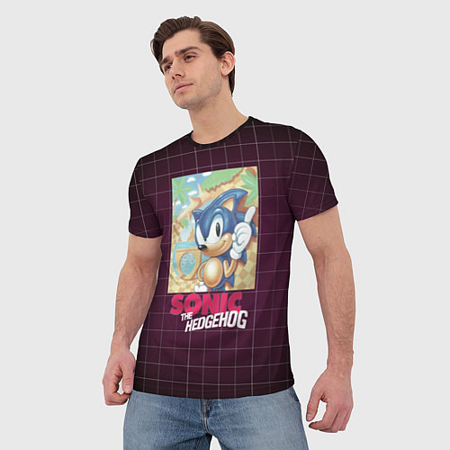 Мужская футболка Sonic The hedgehog 1991 / 3D-принт – фото 3