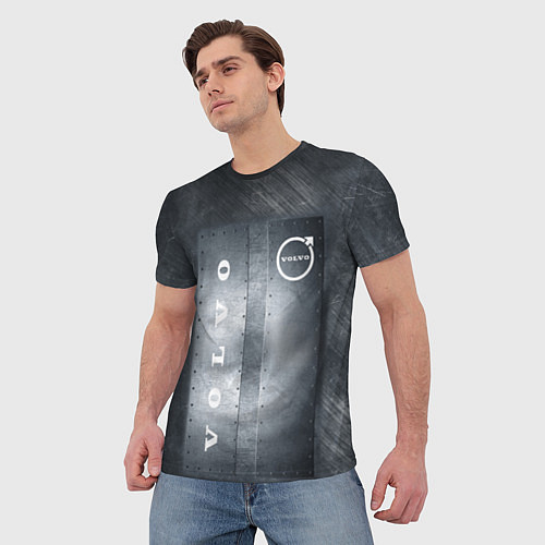 Мужская футболка Металлические пластины VOLVO / 3D-принт – фото 3