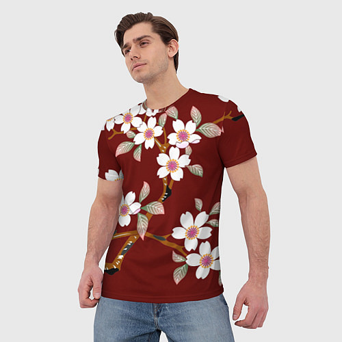 Мужская футболка Векторная весна / 3D-принт – фото 3