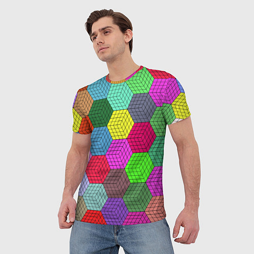 Мужская футболка Геометрический узор Pattern / 3D-принт – фото 3