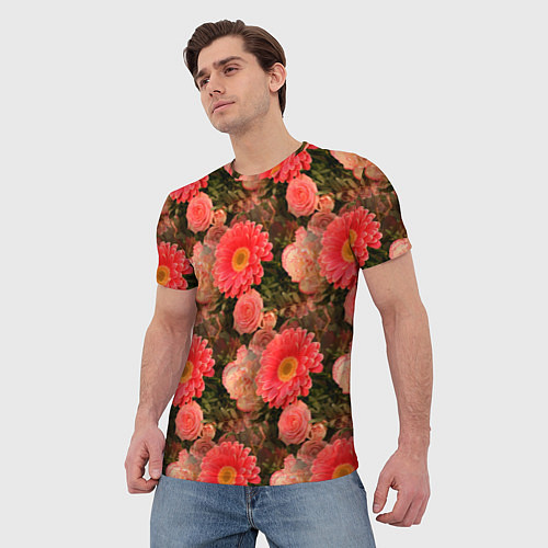 Мужская футболка Полевые цветочки дачные цветы / 3D-принт – фото 3