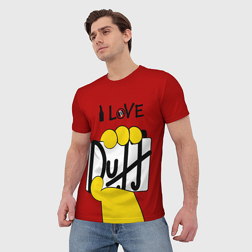 Мужская футболка I LOVE DUFF Симпсоны, Simpsons / 3D-принт – фото 3